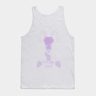 ASCii Savage Girl w/ text (Purple) Tank Top